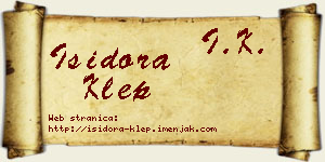 Isidora Klep vizit kartica